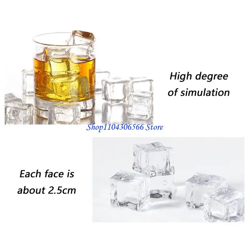 02DD Props Acrylic Simulated Ice Cubes For Social Media Content Creation