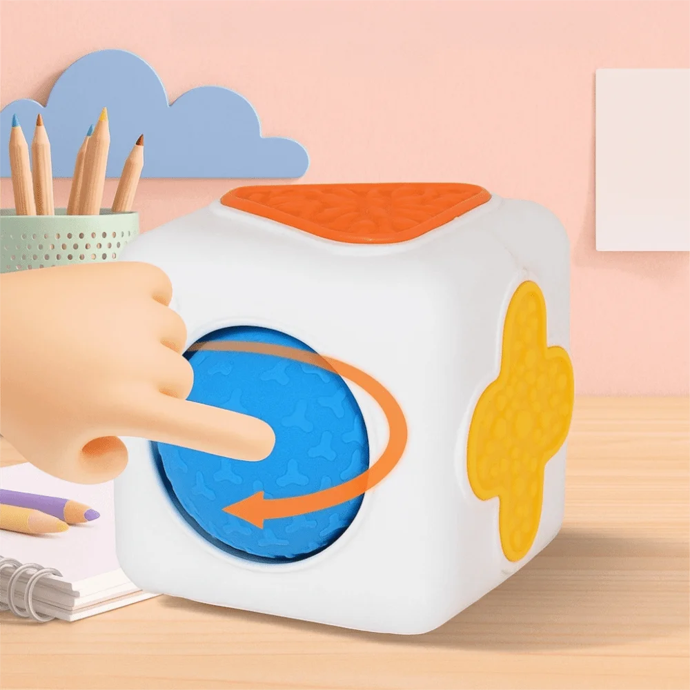 

Многогранная сенсорная шестигранная геометрия, 3D стереоскопическая геометрия, сенсорный куб, силиконовый материал, ролик цвета радуги, кончик пальца