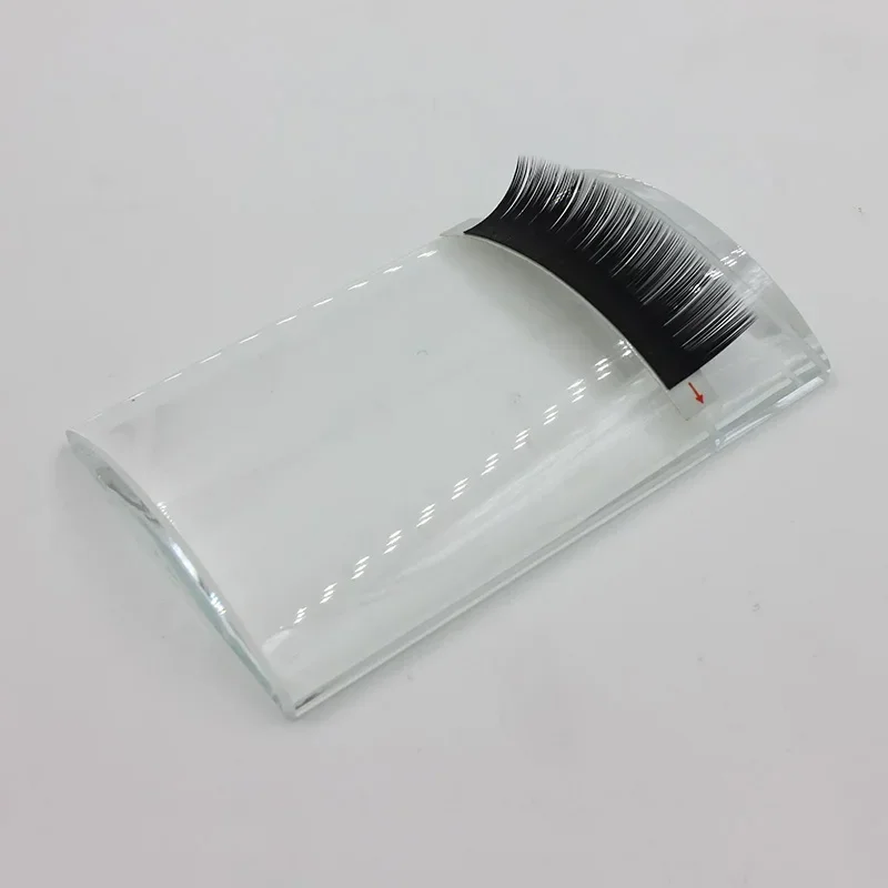 U Curved Crystal Glue Pallet with Scale Eyelash Holder False Lashes Extension Adhesive Tool