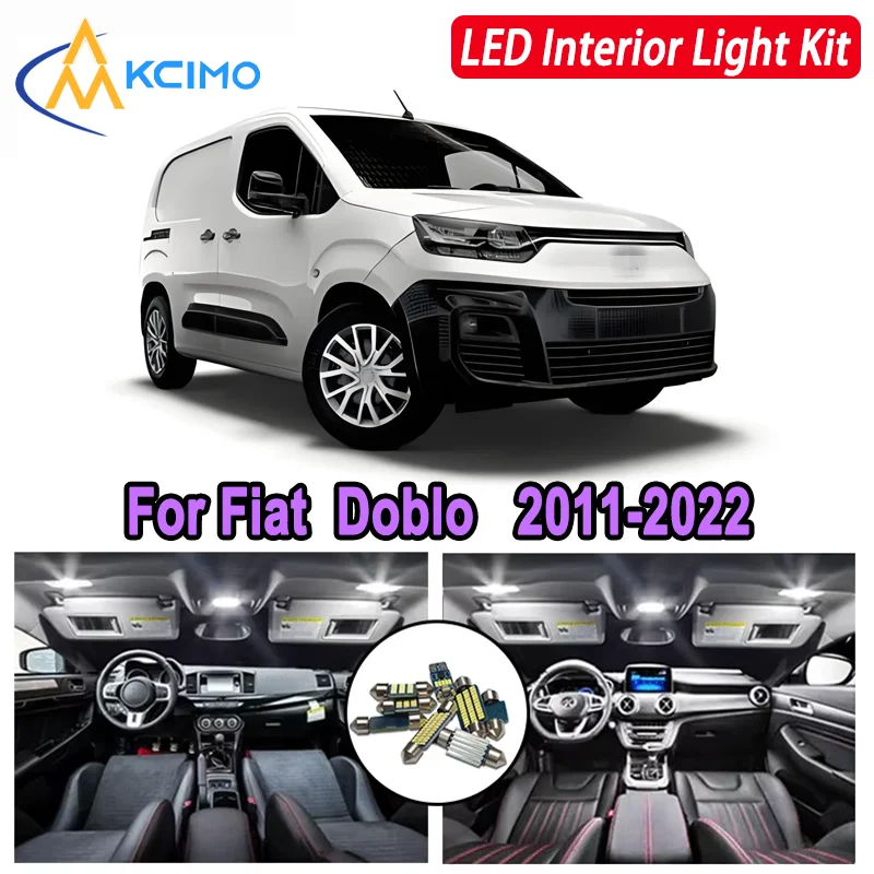 

Kcimo LED For Fiat Doblo (2011-2022) Premium Bright LED Interior Dome Map Trunk Light Kit Car Led Lamps Canbus Car LED Lights