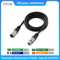 FIFINE XLR Microphone Cannon Cable for Dynamic/Condenser Mic, XLR Male to Female Cord for Sound Card/Amplifier/SC3 AM8 K688-L9