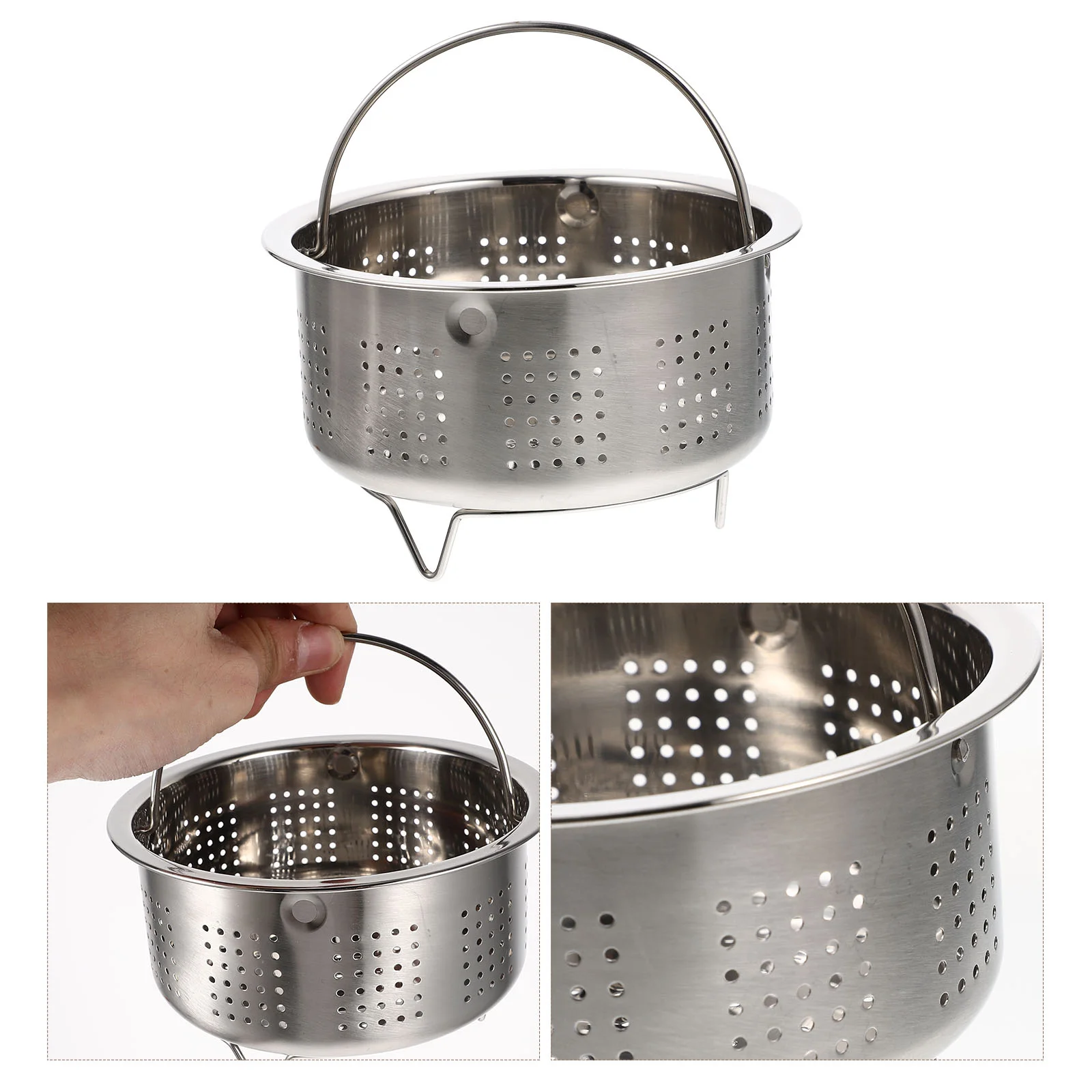 

Stainless Steel Steamer Vegetable Food Basket Rack Pot Kitchen Strainer Steaming