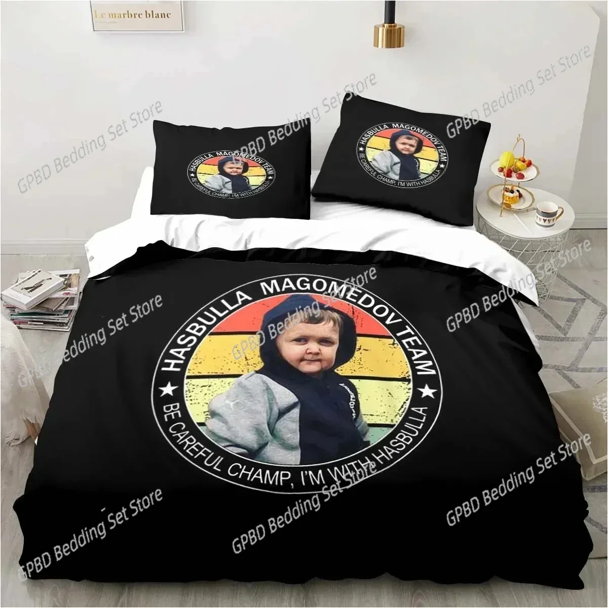 Hasbulla Magomedov Fighting Meme Bedding Set Bedroom Soft Modern Bedspreads Comefortable Duvet Cover Quilt Cover And Pillowcase