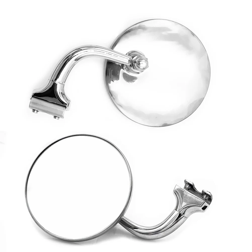 Rétroviseur latéral rond argenté pour voiture classique Vintage, en acier inoxydable, rétro, avant et arrière, pièces extérieures