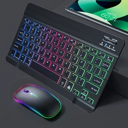 Wireless Keyboard Bluetooth Keyboard And Mouse Mini Backlit Mouse Keyboard In Russian Wirelesss Set Rechargeable For Ipad Phone