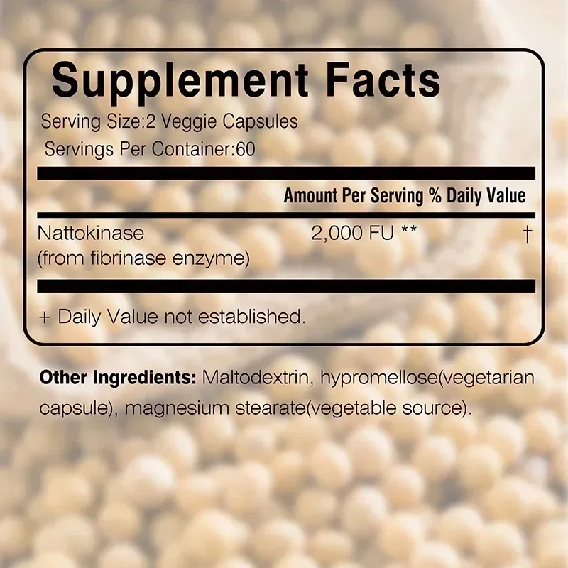 مكمل Nattokinase - يحسن الدورة الدموية، ويساعد صحة القلب والأوعية الدموية والقلب، ويعزز الجدة بشكل عام #2