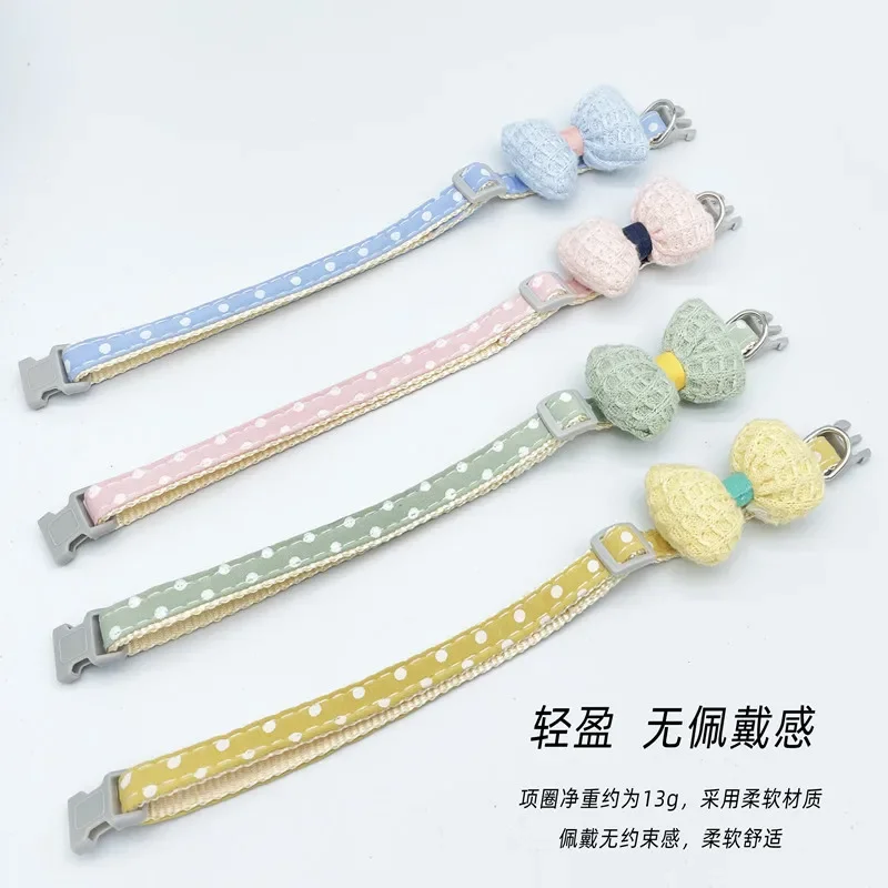 

Pet Collars Cute Cartoon Cat Necklace Bow Plush Pink Cat Collar Kitten Accessories Kitten Collar Pet Products