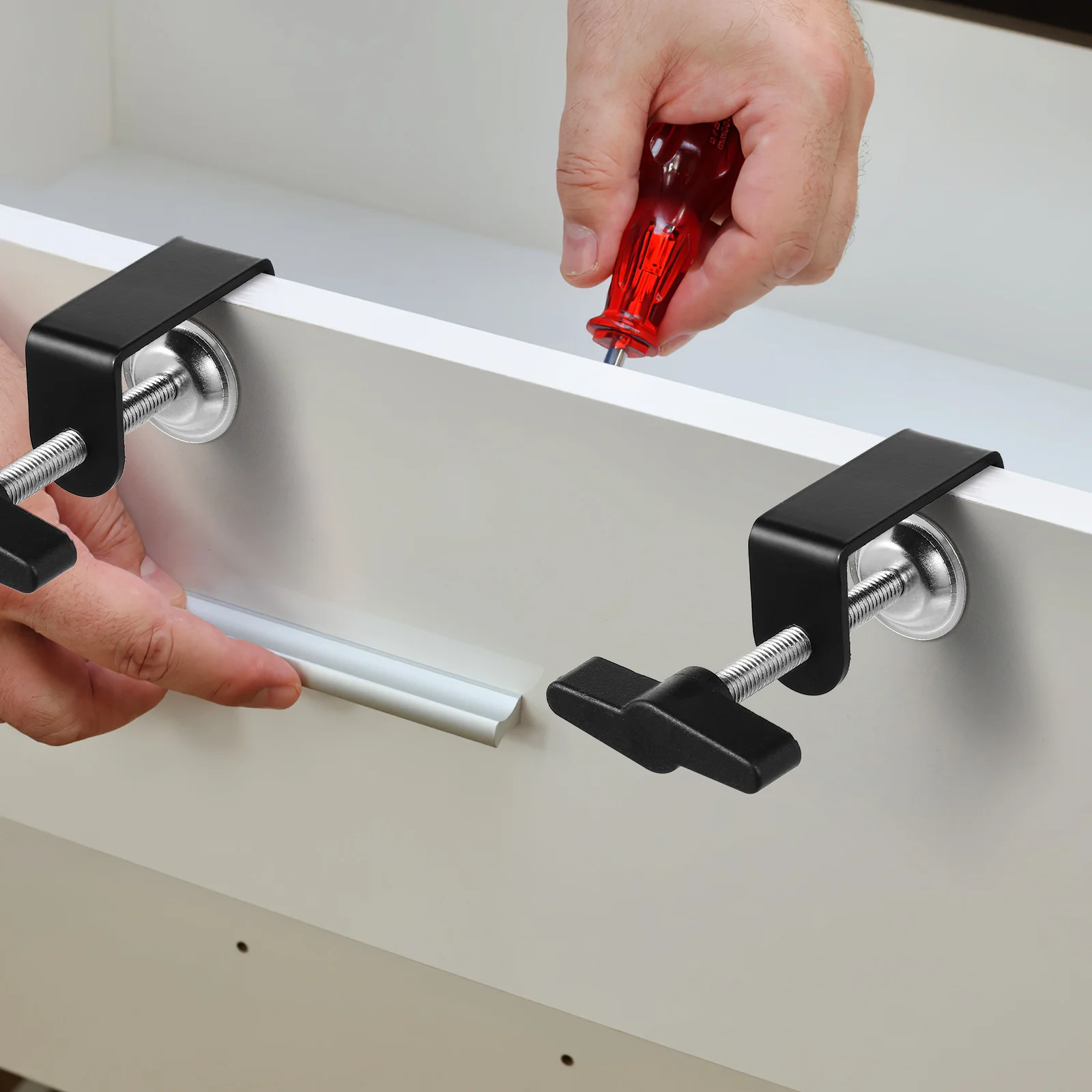 

2Pcs Metal Base C-Shape Desk Table Mount Clamps Adjustable Durable Microphone Holder Silicone Padding Desk C-Clamps