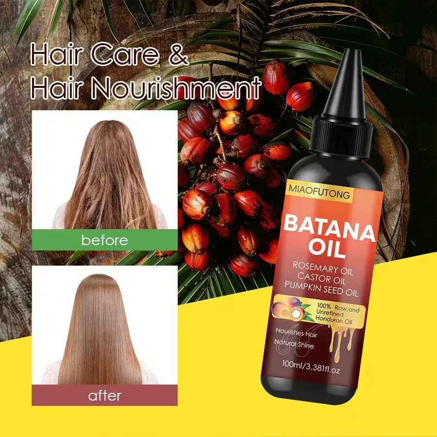 100ml Batana Oil Biotin Hair Cream Strong Hair Anti-Breakage Repair Split Ends Silky For Dry Hair