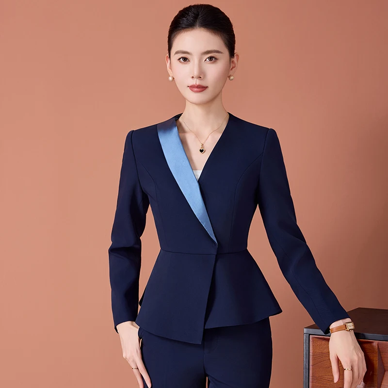 

Весенне-осенний новый стильный профессиональный костюм, женский салон красоты, стойка регистрации отеля, темпераментная рабочая одежда, брюки