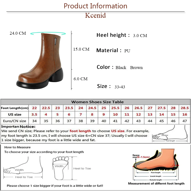 Kcenid Fashion Round Toe Motorcycle Boots Women Autumn Winter Platform High Heel Sexy Strange Street Style Ankle Boots For Women