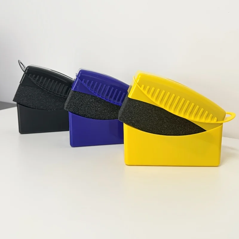 Tire Shine Applicator Pads with Lid, Random 1/2Pcs Non-Shedding Reusable Sponges, Auto Detailing Wheel Care Cleaning Sponges