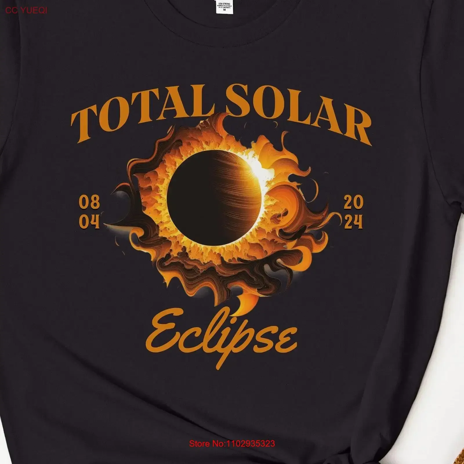 Total Solar Eclipse T Shirt 2024 Path of Totality 8 avril Celestial vintage lavé unisexe graphique designer vêtements élégant
