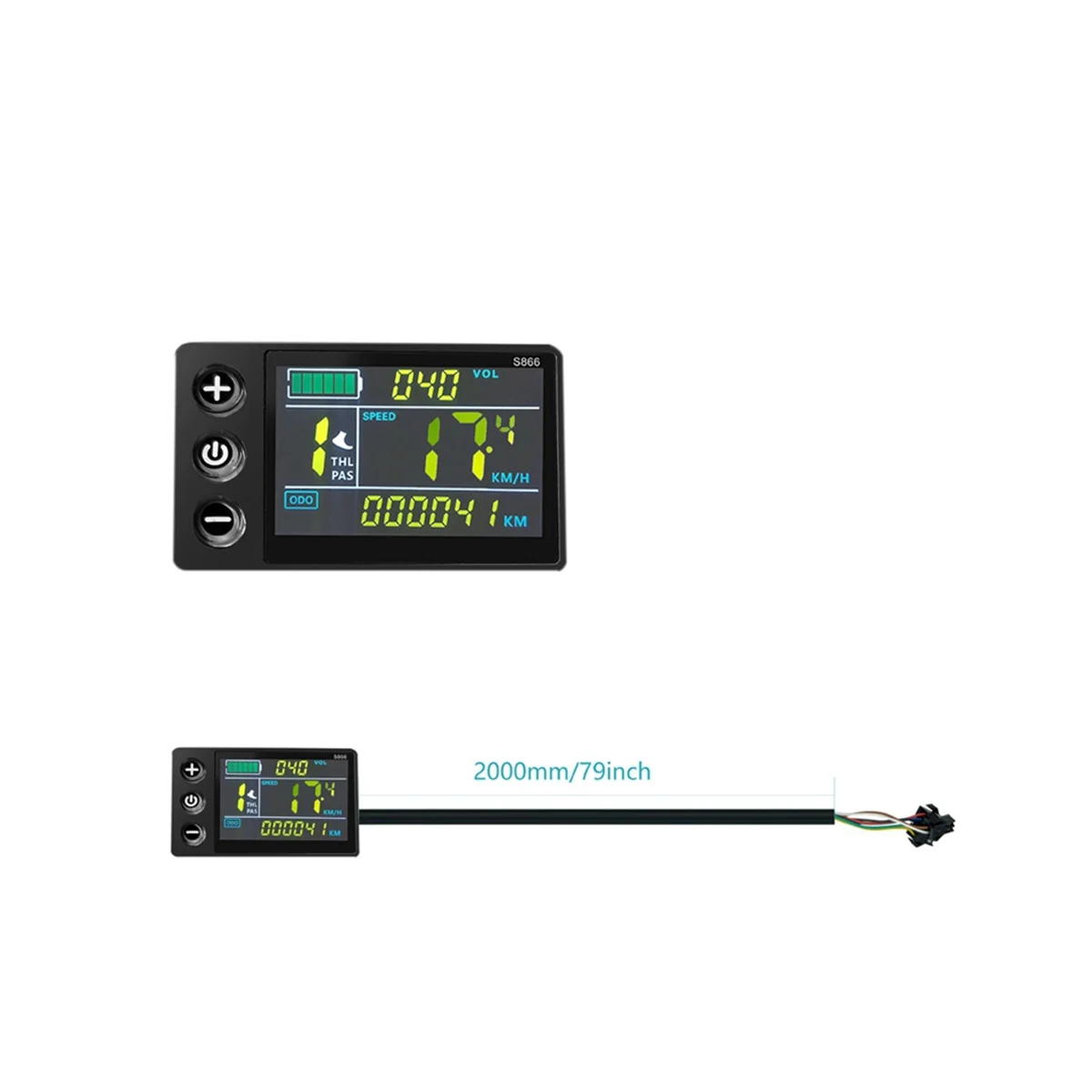 LCD-S866 Electric Bicycle Color LCD Display Instrument 24V 36V 48V Electric Bicycle Modification, SM Connector