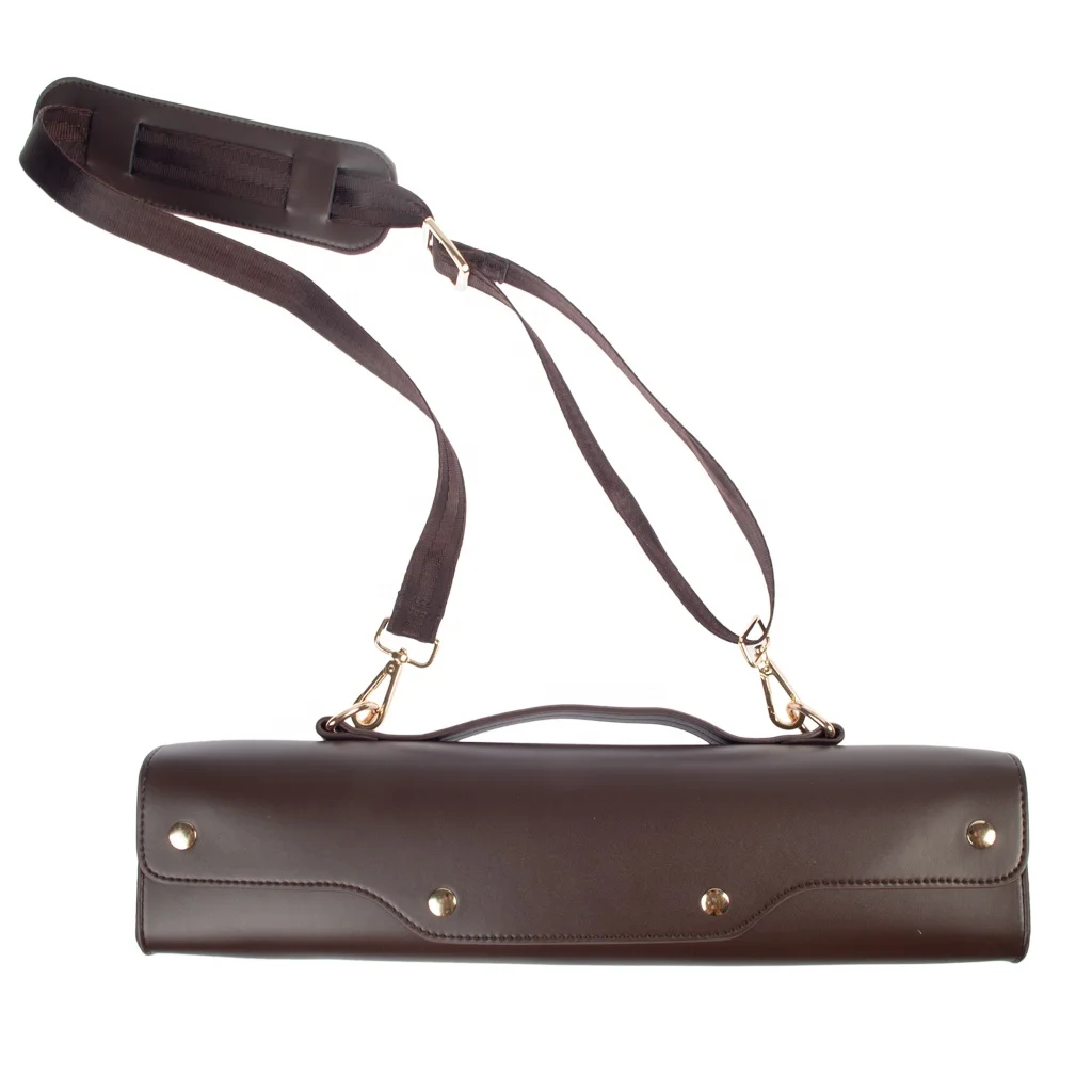 

NAOMI Flute Gig Bag Portable Flute Storage Bag Container Musical Instrument Accessories Coffee Color Leather Bag
