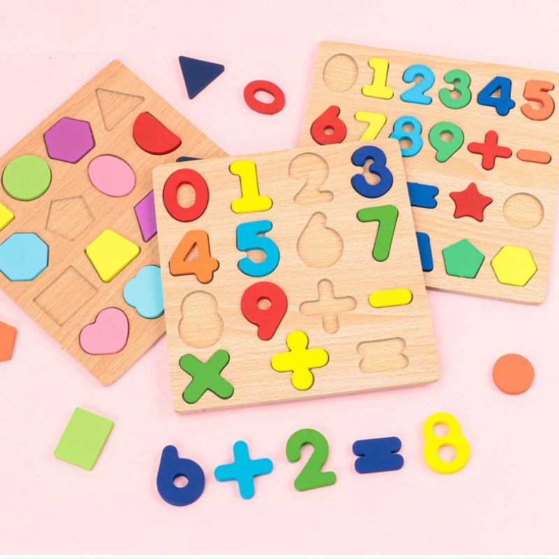 ตัวต่อไม้รูปทรงตัวเลข ของเล่นเสริมพัฒนาการ ตัวต่อไม้ 3 มิติ เกมฝึกสมอง สำหรับเดินทาง ของขวัญสำหรับครอบครัว