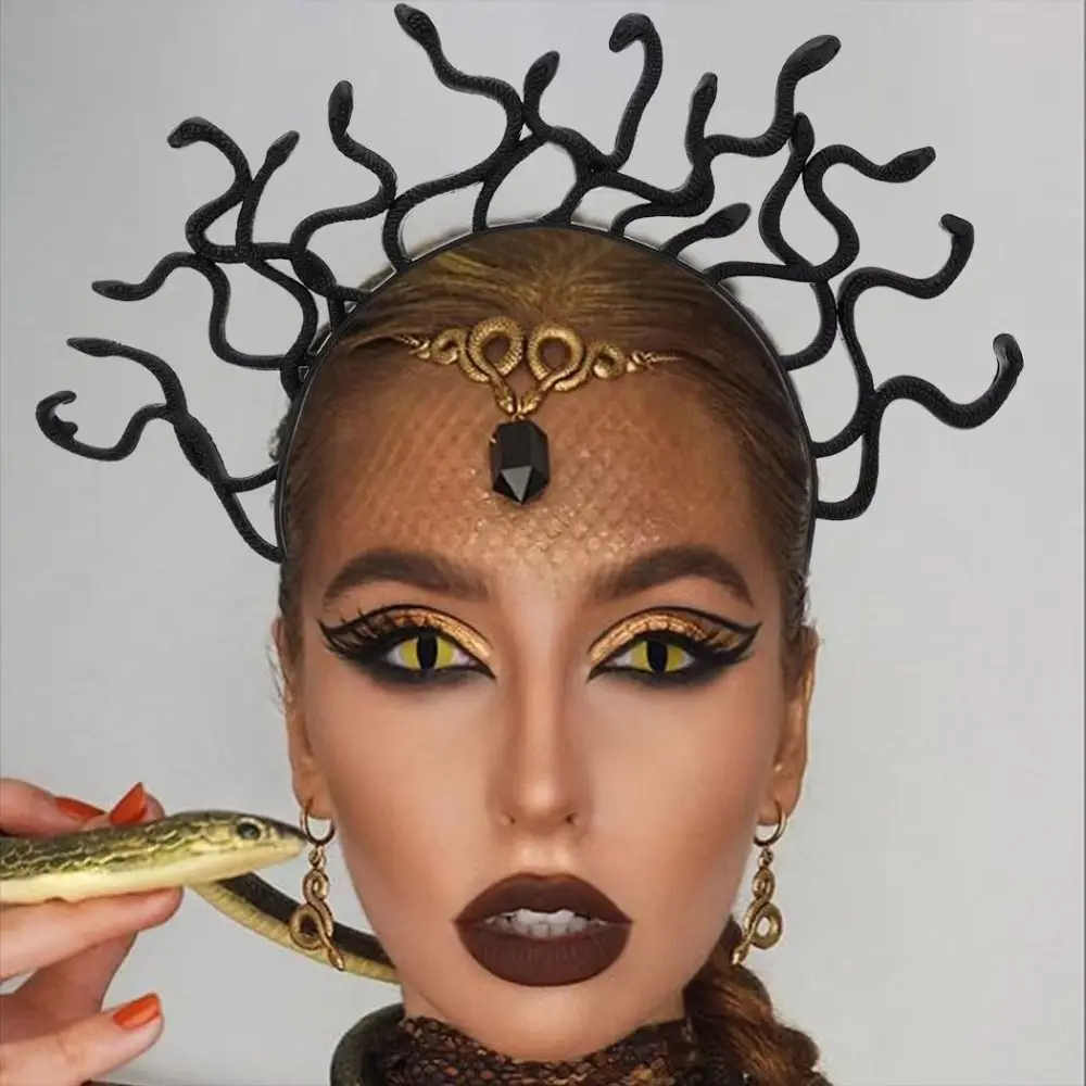Colored Halloween headband Greek Mythology Stage Performances Snake Hair Hoop Masquerade Headwear Cosplay Prop Party Supplies