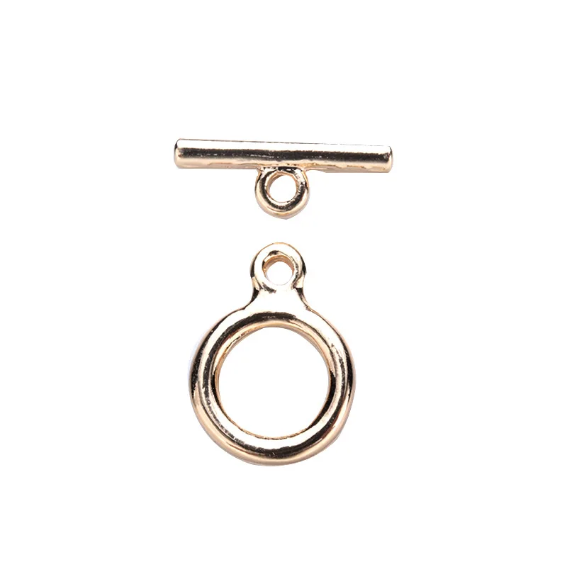 (3341)10 Sets 15x11MM 24K Gold Color Plated Brass Round Bracelet O Toggle Clasps High Quality Diy Jewelry Accessories