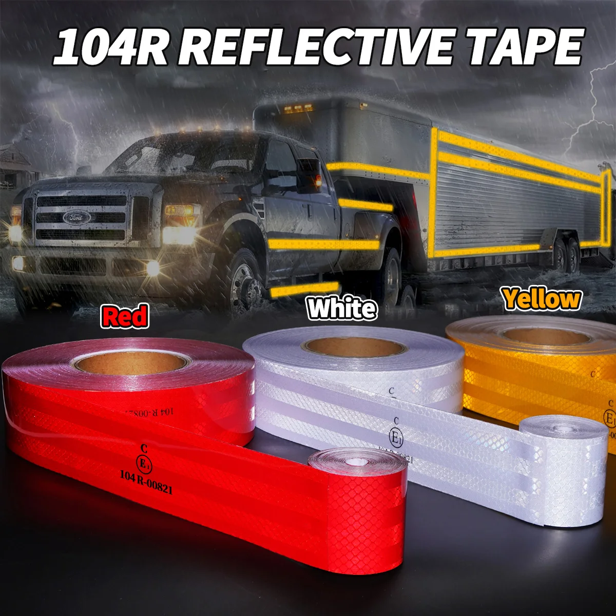 5cmX3M Safety Mark Reflective Tape 104R Mark Self Adhesive Warning Stickers  Automobiles Motorcycle