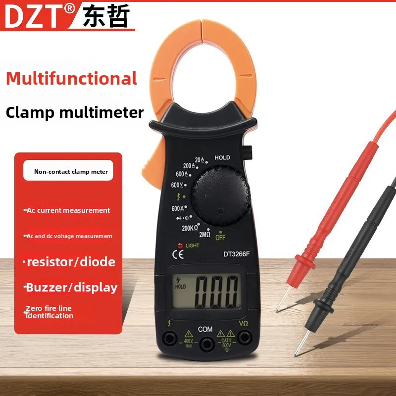 

Многофункциональный мультиметр с зажимами, высокоточный автоматический цифровой дисплей, амперметр электрического напряжения, сопротивление DT3266F