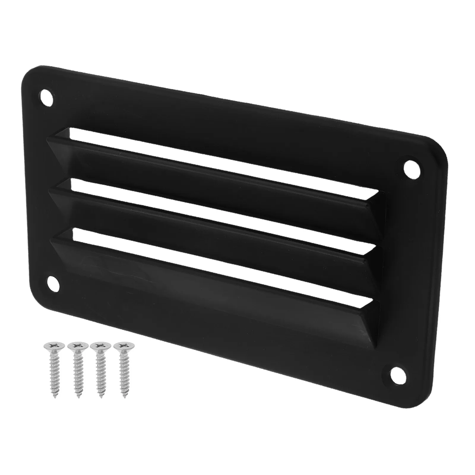 Rectangular Nylon Marine Air Vent Louver Covers Exhaust Fan Black for Boat Rv Yacht Camper Cabin Ventilation Vent