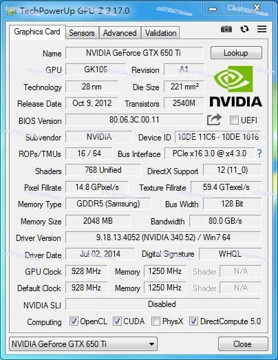GTX650TI 2G Desktop Computer Independent Game Graphics Card Supply Cross-border Company