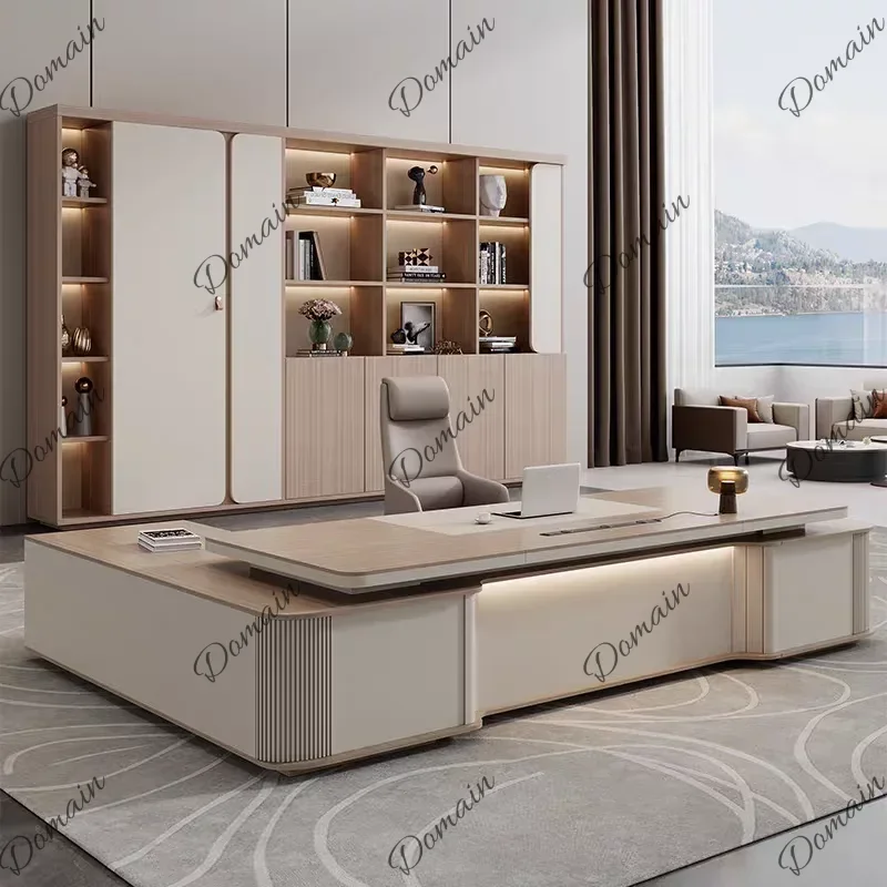XX Multi Functional Minimalist Design Office Table Modern High-end Luxury Computer Desk Boss Manager President Office Furniture