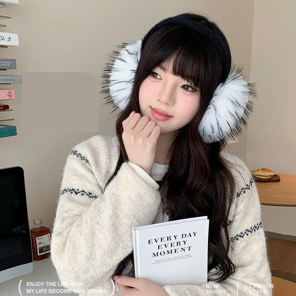 ソフトイヤーキャップ模造毛皮イヤーマフ無地折りたたみ冬イヤーマフイヤーウォーマー防寒折りたたみ式イヤーカバー冬