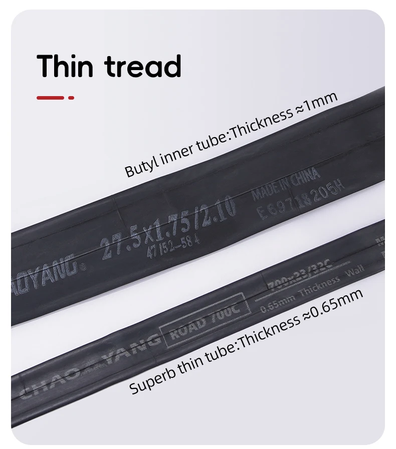 2er-Pack Chaoyang Rennrad-Schlauch 700C 23C 32C 37C mit Schrader- und Presta-Ventil – Fahrradschlauch für Rennräder, Fahrradteil – Detail 3