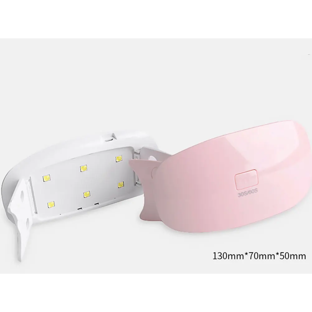 

6 W Phototherapy Machine UV Nail Lamp Foldable Mouse Lamps Gel Polish 6 Beads 30s 60s Timer LED Manicure Dryer Lightweight