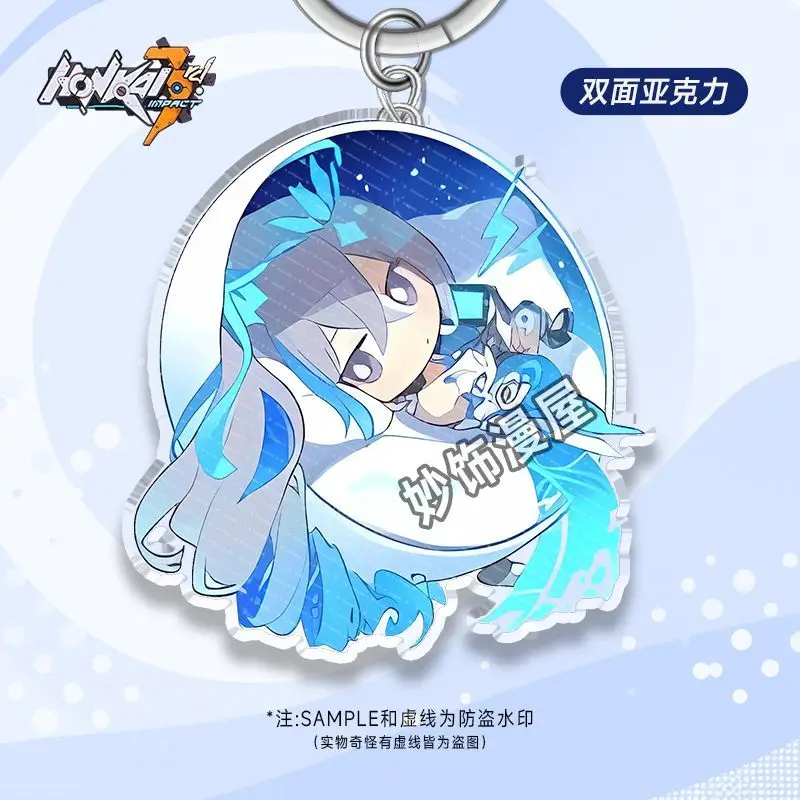 Elysia Kiana Raiden Mei Anime Keychain Honkai Impact 3 Acrylic Key Chain Man Q Version Game Peripheral Bag Pendent Accessories