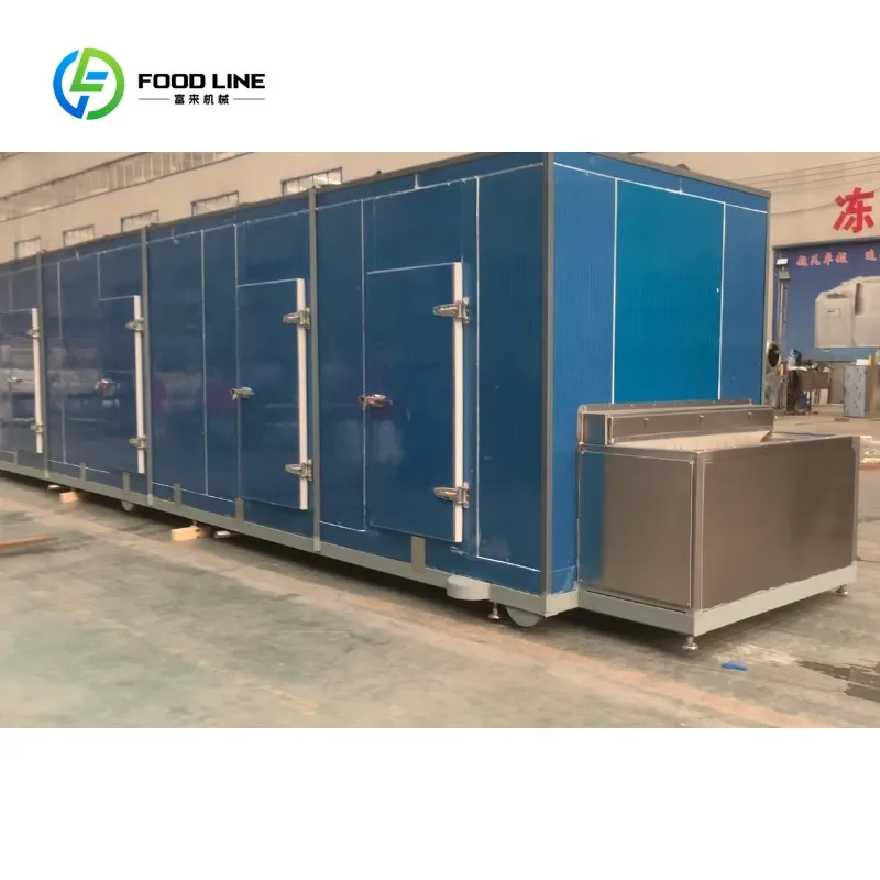 Customized IQF Tunnel Freezer French Fries Quick Freezing Tunnel Fruit Vegetable Seafood Quick Freezing Equipment