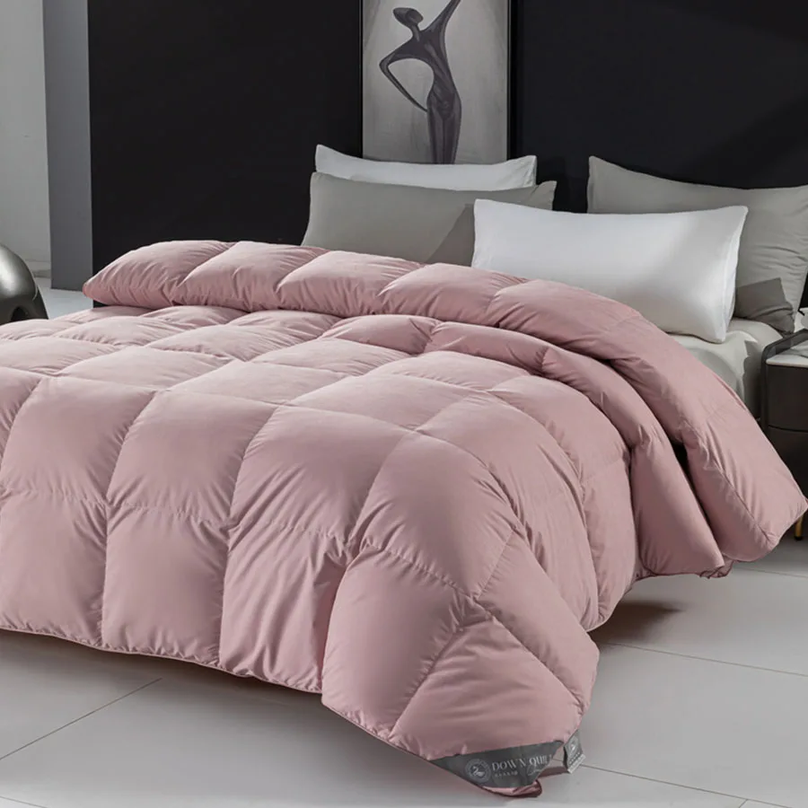 New 2026 White Goose Down Comforter Winter Warm Duvet Insert Box‑Stitched Fluffy Breathable Bedding Queen King Full Twin Size