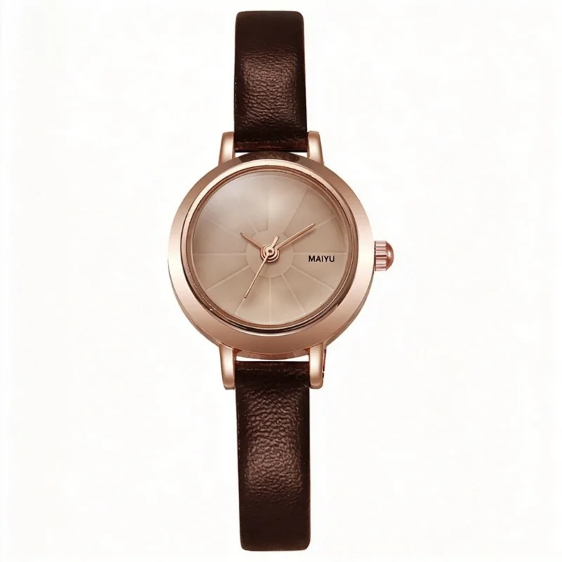 Niche Lightweight Luxury Women's Quartz Watch Vintage Artistic Design Lady Wristwatch Students Simple Versatile Style Daily Wear