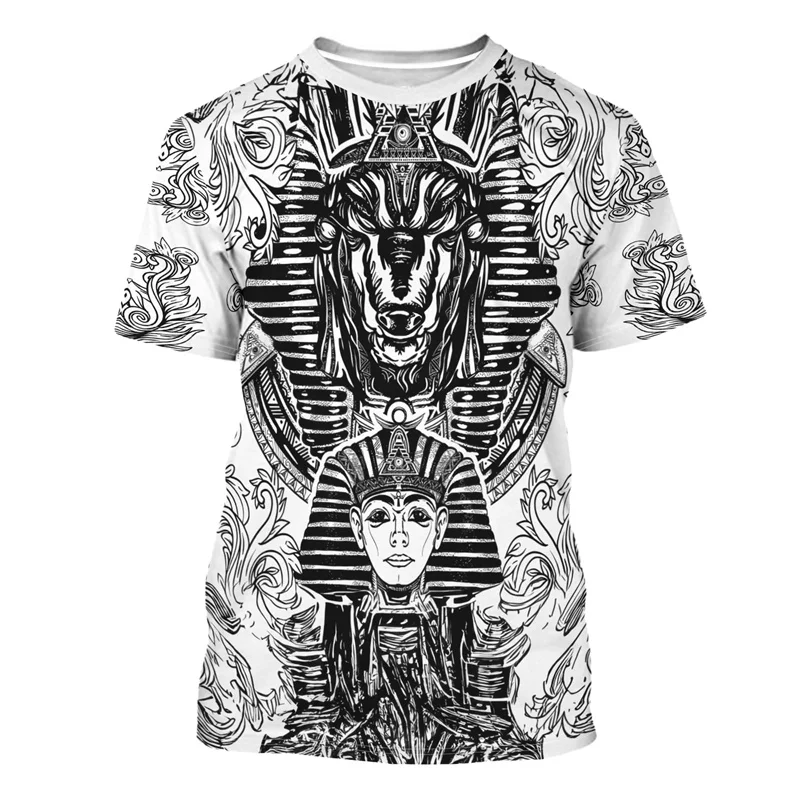 Ancient Egypt Graphic Men's T Shirt Pharaoh Anubis 3D Printed T-Shirts Summer Loose Tops Casual