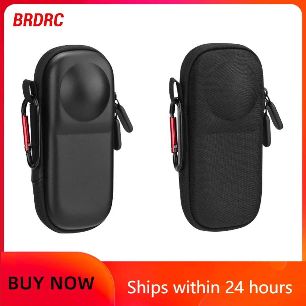 BRDRC Mini-Tragetasche für Insta360 X5/X4 Kamera, PU/Nylon, Aufbewahrungstasche, Schutzhülle für Outdoor-Fotografie, mit Karabiner