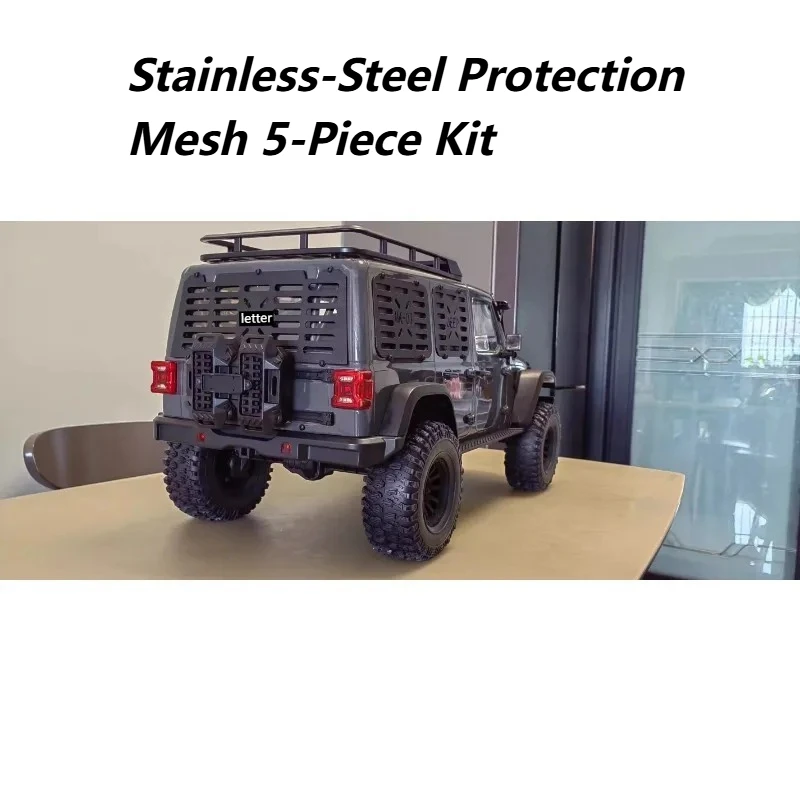 RC Crawler Upgrade Parts Custom Stainless‑Steel Protection Mesh 5‑Piece Kit For Rlaarlo MK07 1/7 Mod Decor Spare Accessories