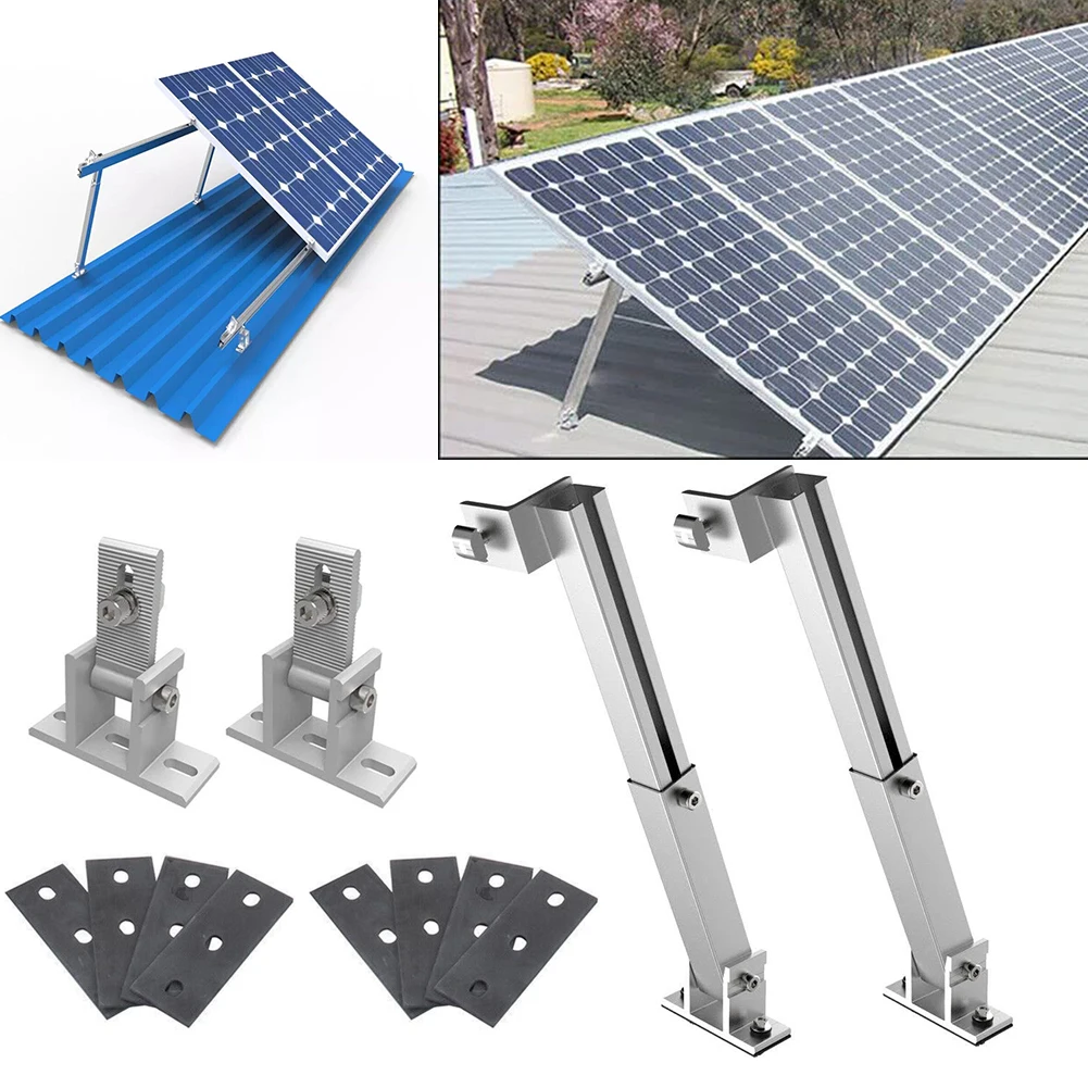 Ein Paar Dachhalterungen für Solarpanel, 15–30 °   Verstellbares Basisset für Photovoltaik-Befestigungshalterungen für 100–400 W Solarmodule