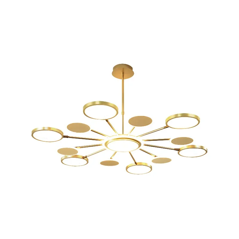 

Nordic modern simple living room light, light luxury gold geometric creative designer model room LED
