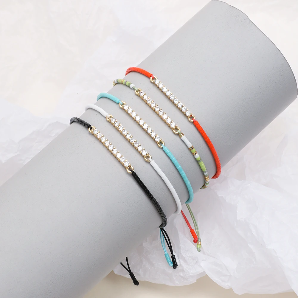 ZMZY Miyuki Beads Ladies Shiny Crystal Bracelet Rope Rhinestone Bracelet Women Wristband Bangles Fashion Jewelry Gifts image 5