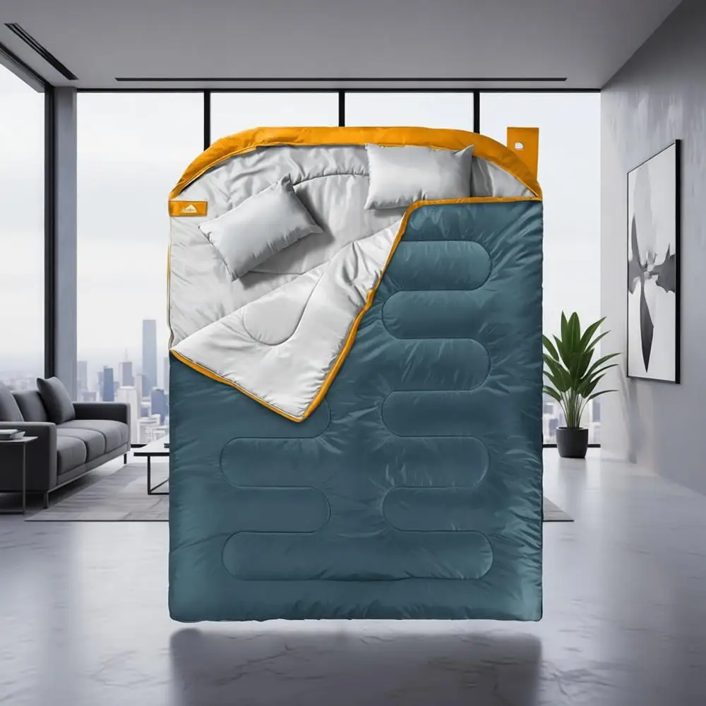 

XL Queen Size Two-Person Sleeping Bag for Adults - All-Season Hiking and Camping