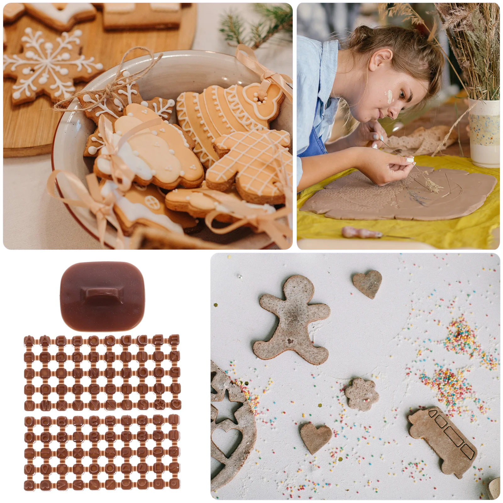 

3pcs Polymer Clay Letter Stamps Alphabet Seal Molds DIY Crafts Tools for Clay Baking Cookie Making Kit Smooth Surface