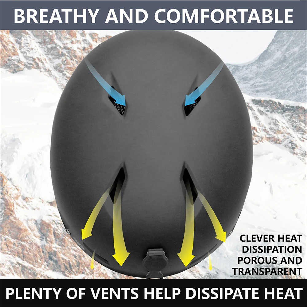 SMITHDRIFT 유니섹스 스키 헬멧 반 덮힌 스키 스노우 보드 겨울 스포츠 헬멧 스노우 스케이트 일체형 헬멧 청소년