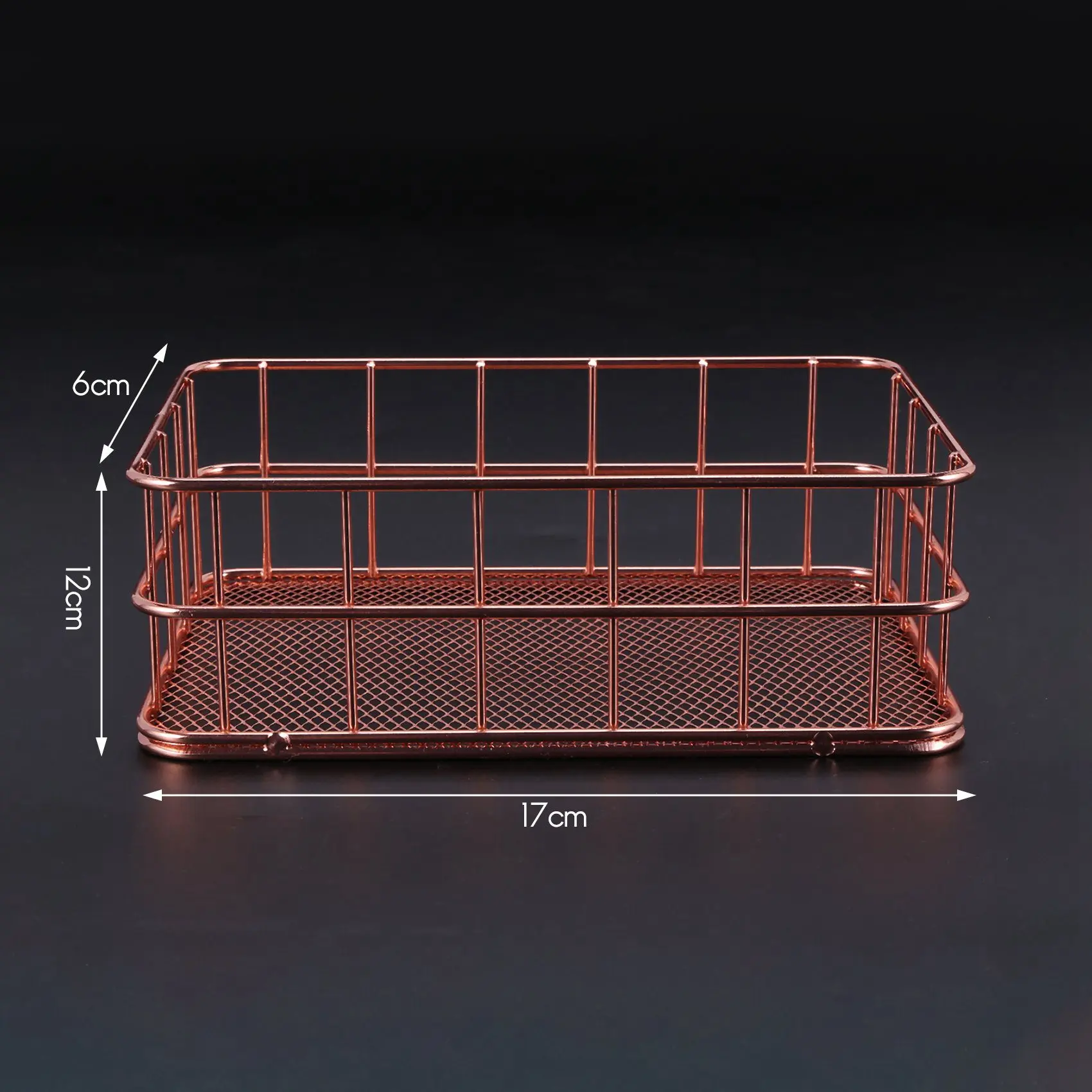WORTHOWN-2X Aufbewahrungskorb aus Metalldraht, Badezimmerregale, Make-up-Organizer, Roségold, Pinsel, Stifthalter, Drahtgeflecht, Badezimmer-Toilettenartikel