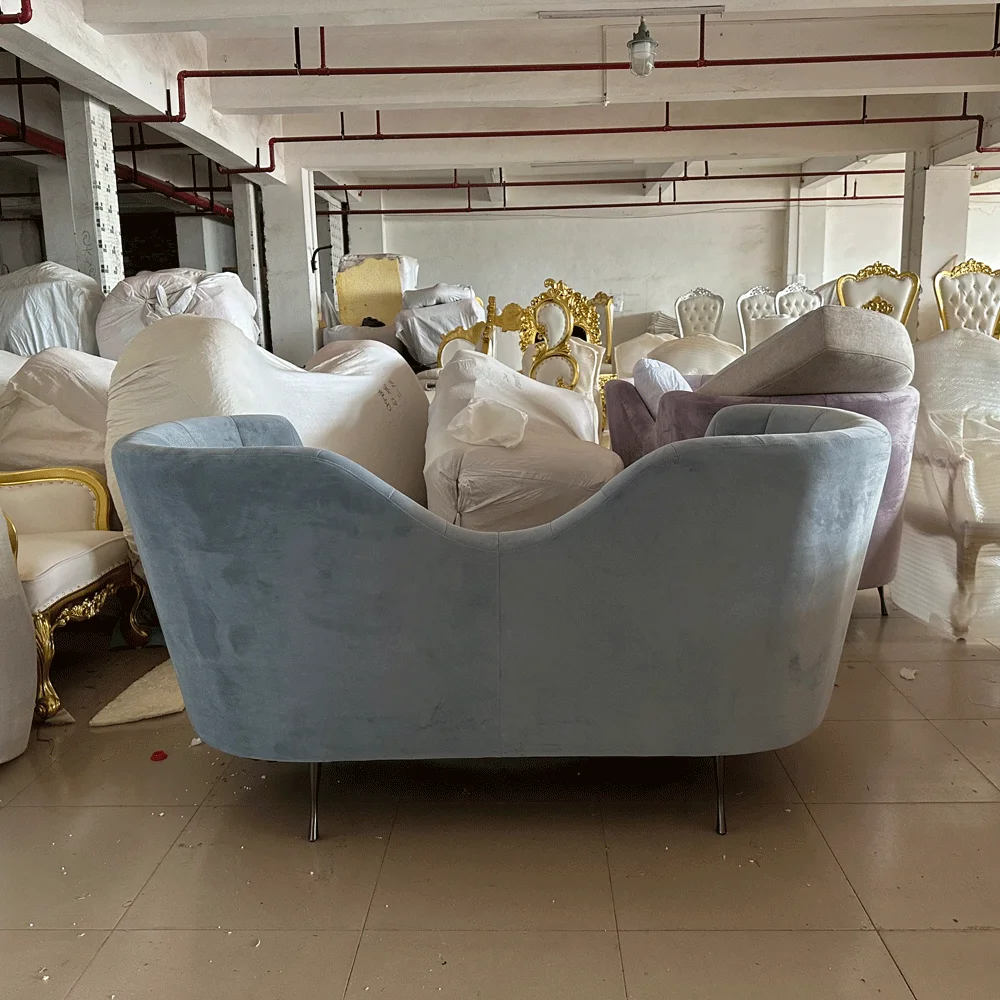 Wholesale Purple Velvet Sofa Modern Luxury Fabric Couch Home Sofa Set Living Room Furniture