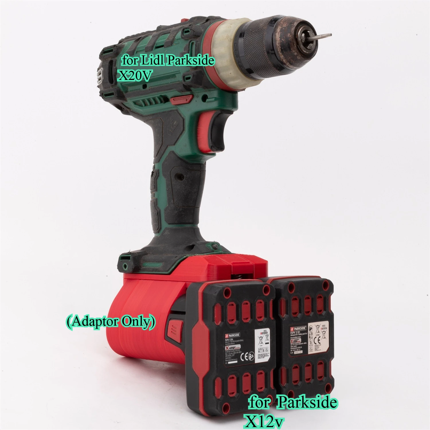 

2* Battery Adapter Converter for Parkside X12v battery for Lidl Parkside X20V Team Power Cordless Tool (﻿Adaptor Only)