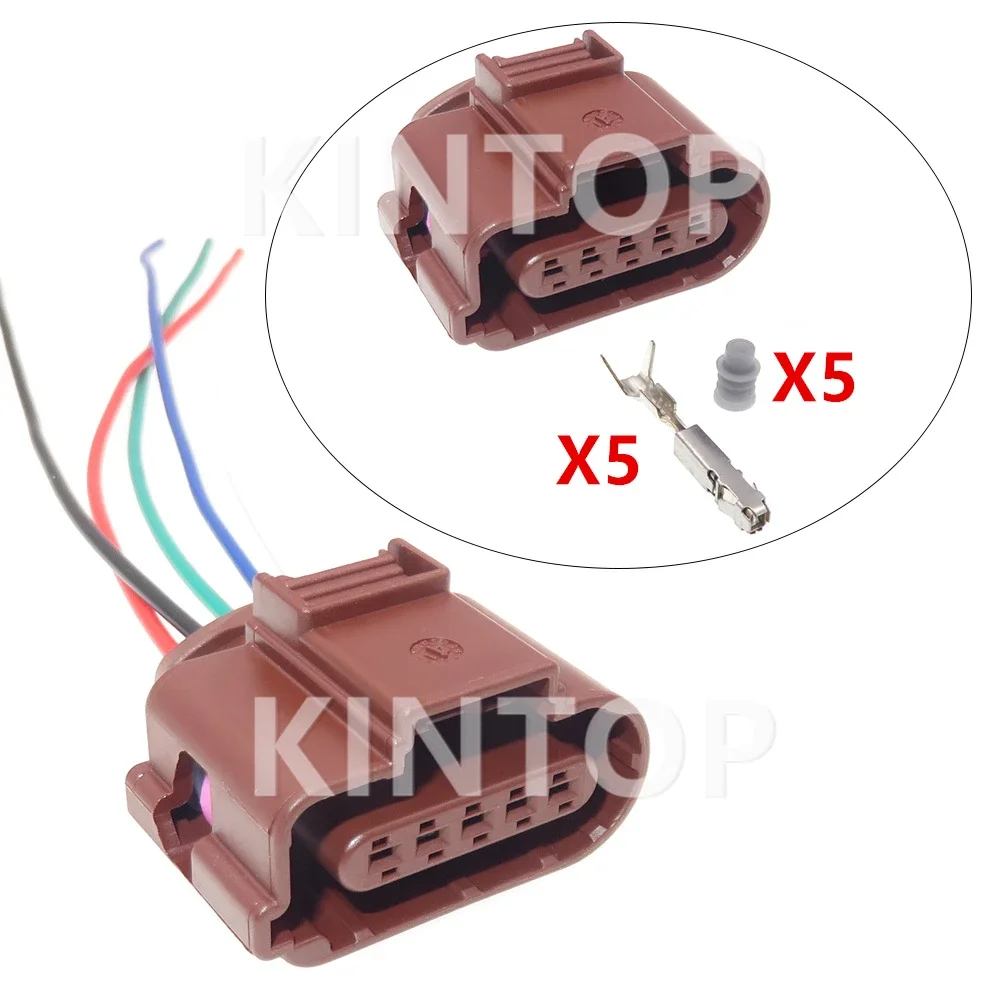 

1 Set 5 Pins AC Assembly Car Waterproof Electrical Connectors Auto Wire Socket for VW Audi 8K0973705B 8K0 973 705 B