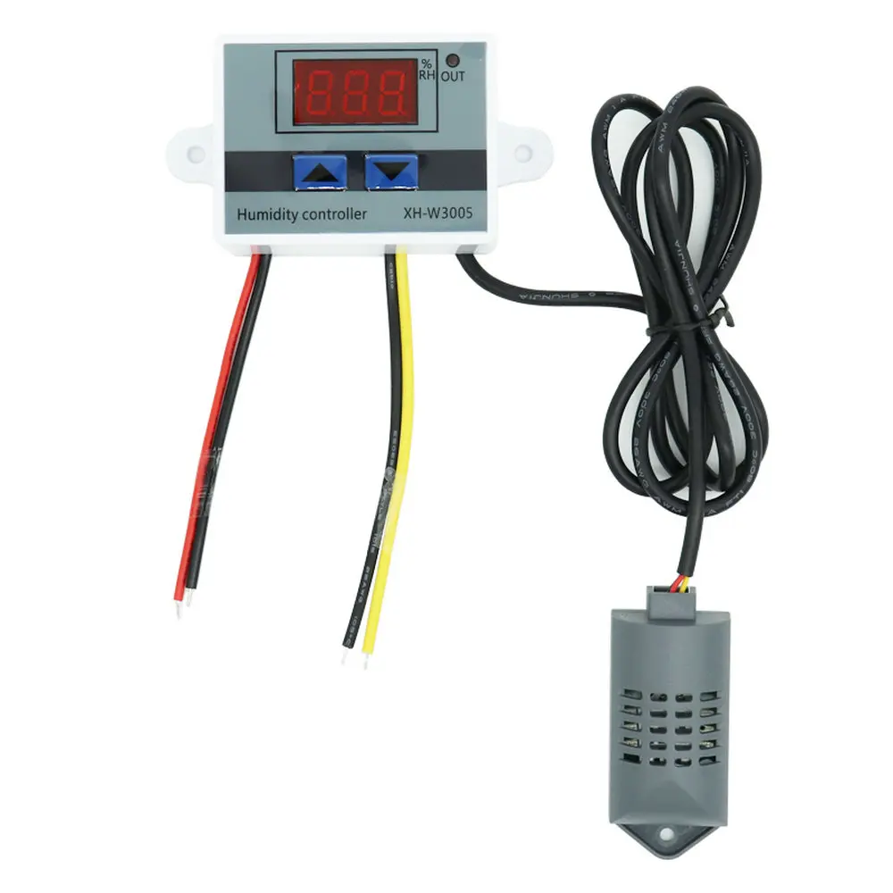 XH-W3005 W3005 DC 12V 24V 220V 10A Digital Humidity Controller Hygrometer Control Switch 0~99%RH Hygrostat w/ Humidity Sensor