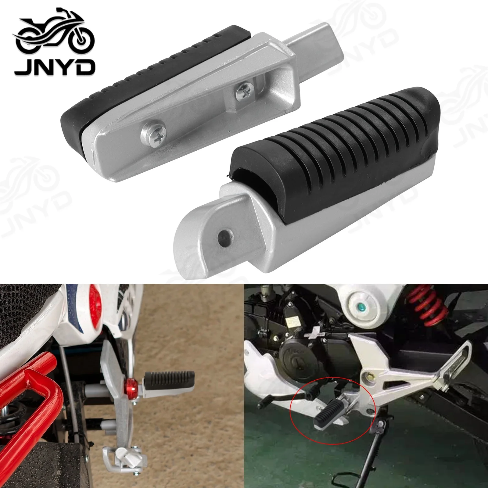 JNYD 2pcs Aluminum Rear Passenger Footpeg Motorcycle Footrest Anti-slip Foot Pegs Rest For Suzuki GW250 GSX1300R Hayabusa M109R