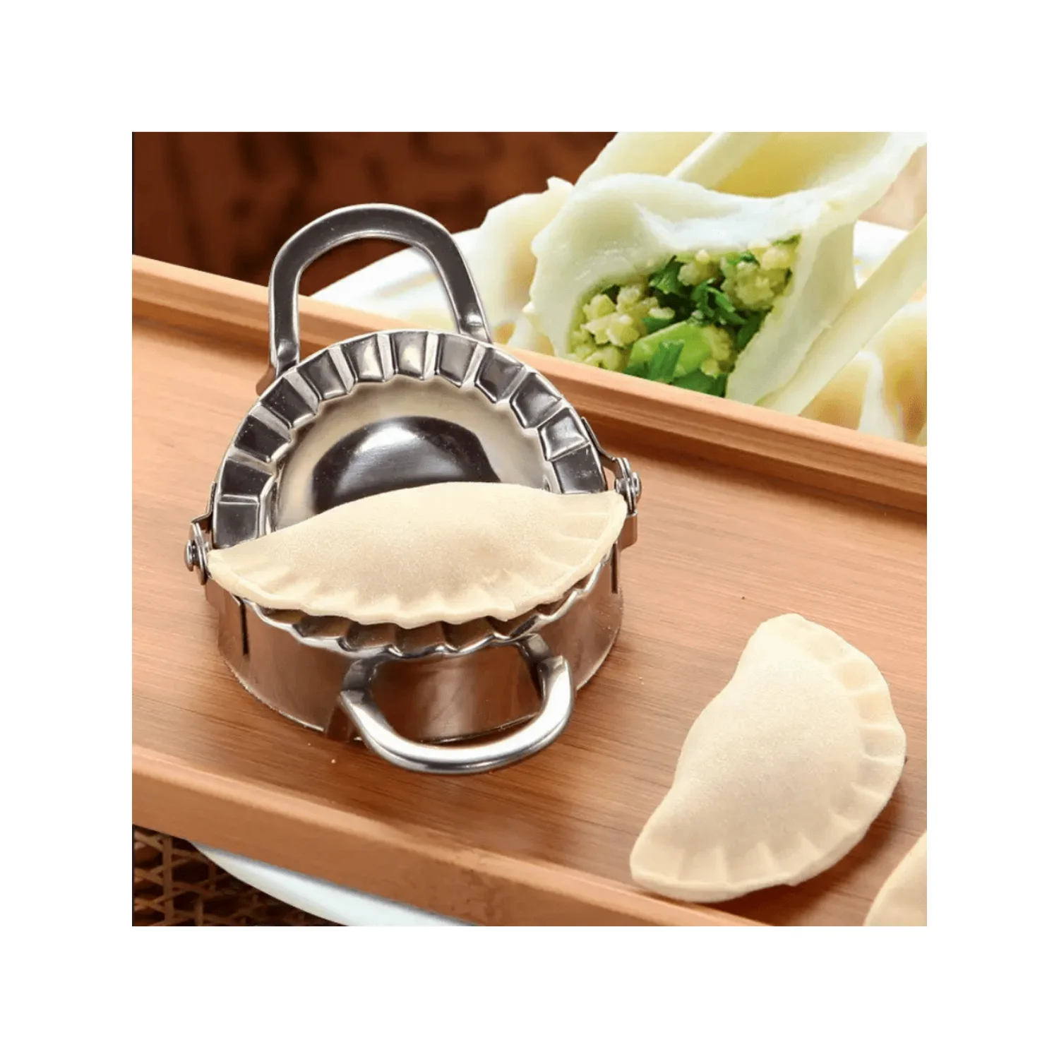 

Make Delicious Wontons With This Stainless Steel Dumpling Mold - Perfect For Picnics And Kitchens! Camping